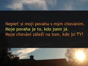 Nepleť si moji povahu s mým chováním